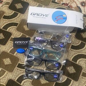 GAOYE Blue Light Blocking Reading Glasses Pack (5-Pack) +2.0 Mixed Colors